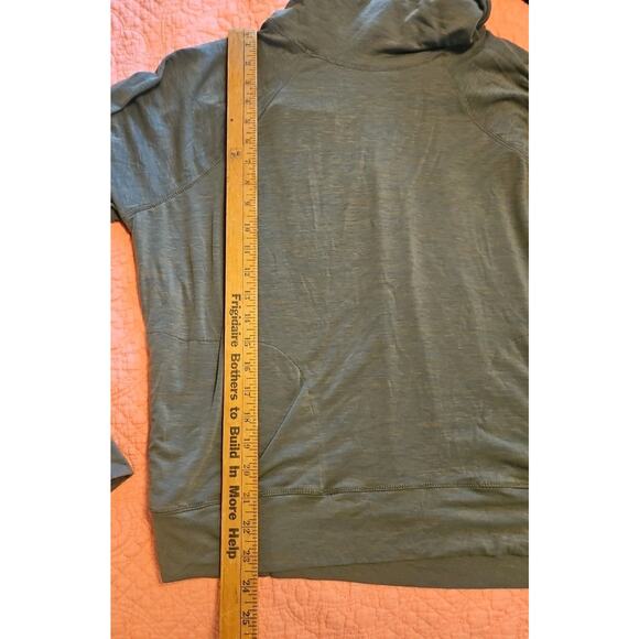 prAna Long Sleeve Pulliver Active Sweater Womens Turtleneck Large Green W/Pocket - Picture 3 of 7